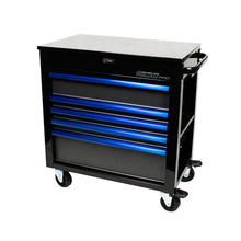Load image into Gallery viewer, 35" Black Pro Series 5-Drawer Service Cart, Flip Top, Rolling Cart